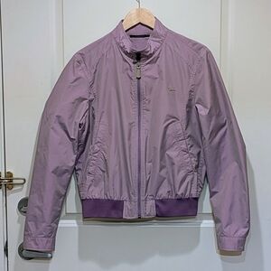 EUC Trussardi Jeans 46 Fully Lined Purple Gingham Bomber Jacket